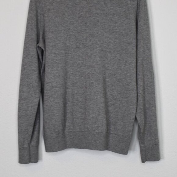 GAP Mens Sweater Sz L V-Neck Cotton Cashmere Minimalist Academia Preppy Neutral - Picture 9 of 14